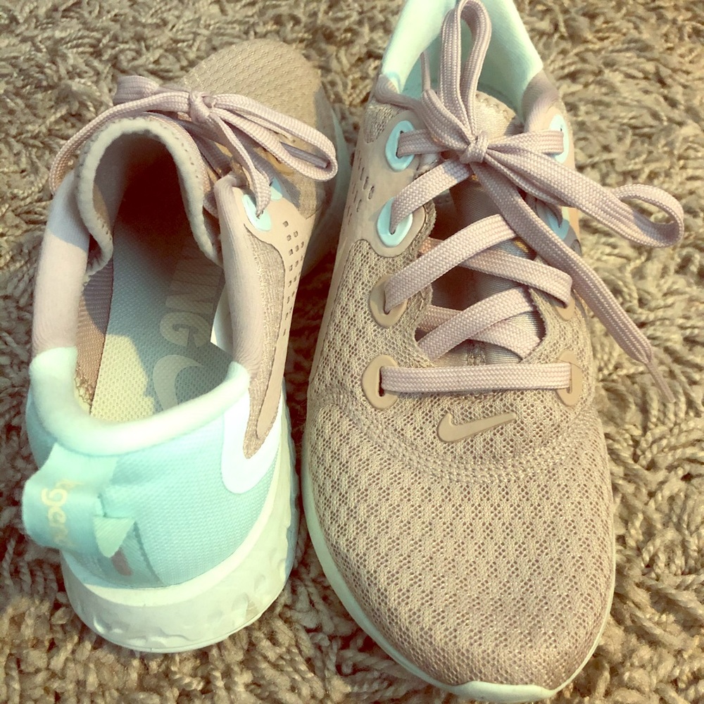Nike grey and light teal sneakers